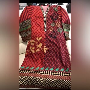Pakistani Indian printed SILK SHIRT .